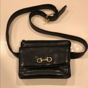 Black Leather Fanny Pack